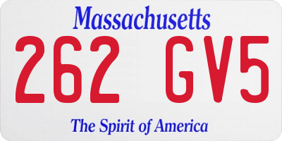 MA license plate 262GV5
