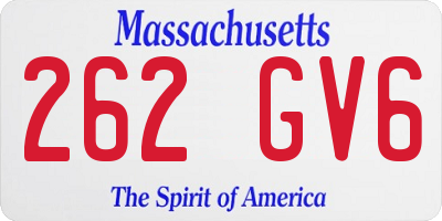 MA license plate 262GV6