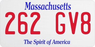 MA license plate 262GV8