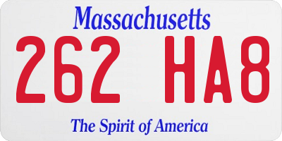 MA license plate 262HA8