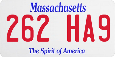 MA license plate 262HA9