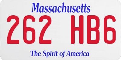 MA license plate 262HB6
