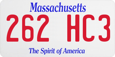 MA license plate 262HC3