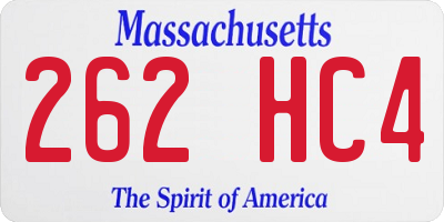 MA license plate 262HC4