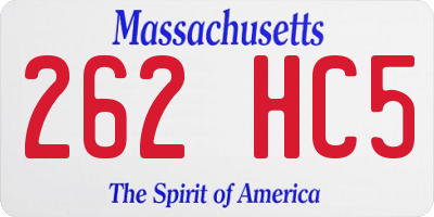 MA license plate 262HC5