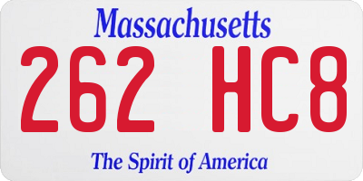 MA license plate 262HC8