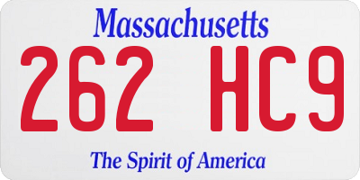 MA license plate 262HC9