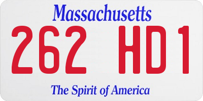 MA license plate 262HD1