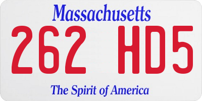 MA license plate 262HD5
