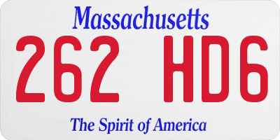 MA license plate 262HD6