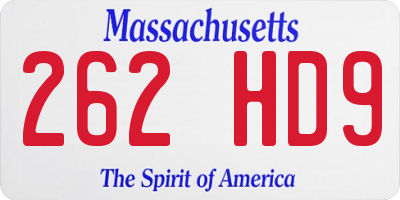 MA license plate 262HD9
