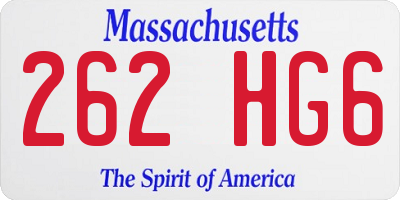 MA license plate 262HG6