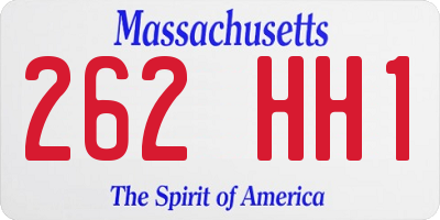MA license plate 262HH1