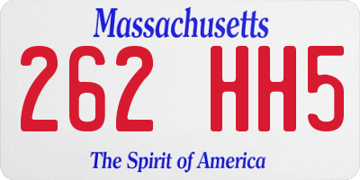 MA license plate 262HH5