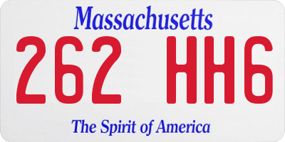 MA license plate 262HH6