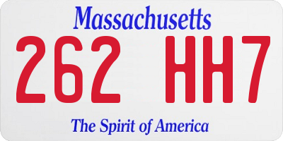MA license plate 262HH7