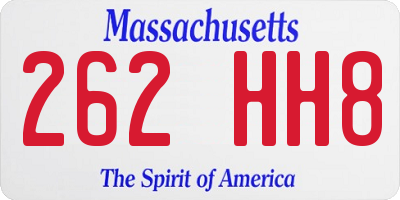 MA license plate 262HH8