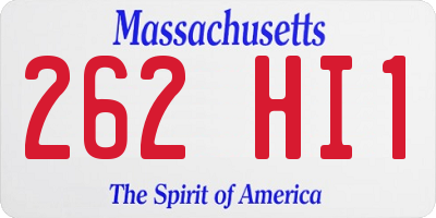 MA license plate 262HI1