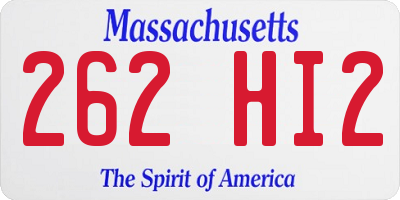MA license plate 262HI2