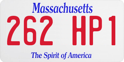 MA license plate 262HP1