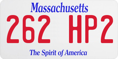 MA license plate 262HP2