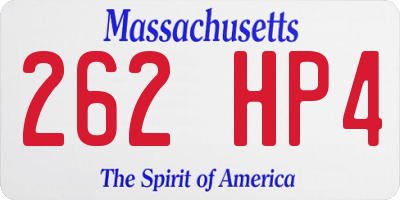 MA license plate 262HP4