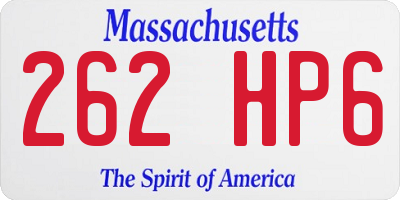 MA license plate 262HP6