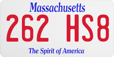 MA license plate 262HS8