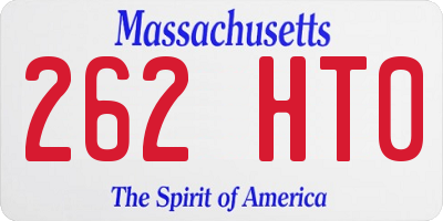 MA license plate 262HT0