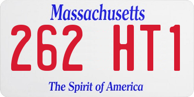 MA license plate 262HT1