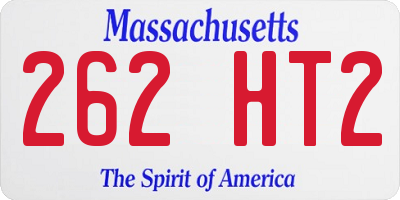 MA license plate 262HT2