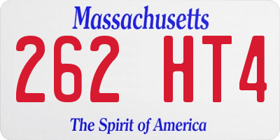 MA license plate 262HT4