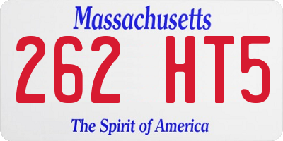 MA license plate 262HT5