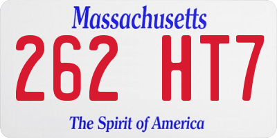 MA license plate 262HT7