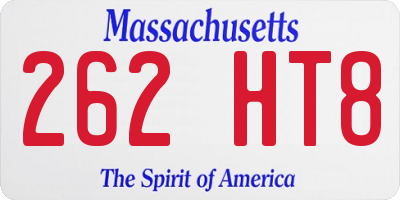 MA license plate 262HT8