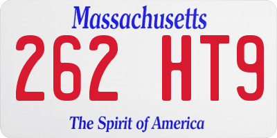 MA license plate 262HT9