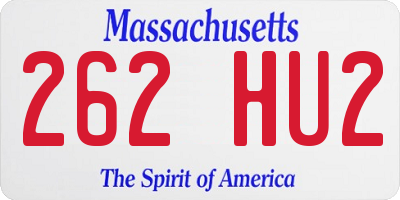 MA license plate 262HU2