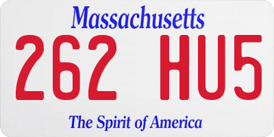 MA license plate 262HU5