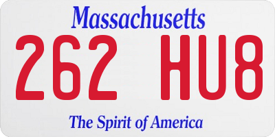 MA license plate 262HU8