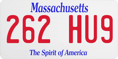 MA license plate 262HU9