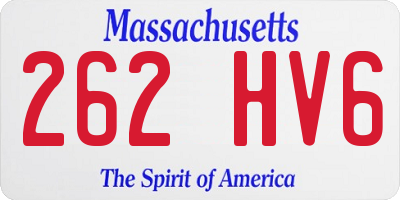 MA license plate 262HV6