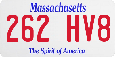 MA license plate 262HV8