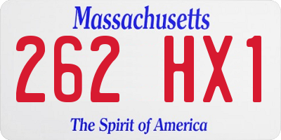 MA license plate 262HX1