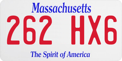 MA license plate 262HX6
