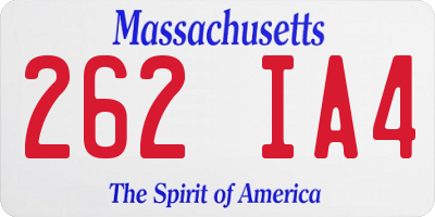 MA license plate 262IA4
