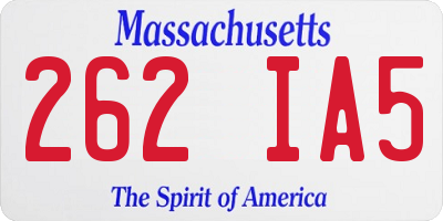 MA license plate 262IA5