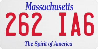 MA license plate 262IA6