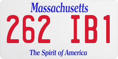 MA license plate 262IB1