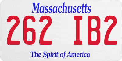 MA license plate 262IB2