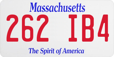 MA license plate 262IB4